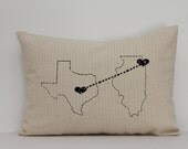 personalized pillow, map pillow, housewarming gift, wedding gift, custom gift, father's day gift, "The Move"
