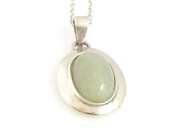 Sterling Silver Aventurine Pendant Necklace
