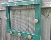 Unique Green and Copper Jewelry Earring Holder Organizer with Ring Shelf Great Gift