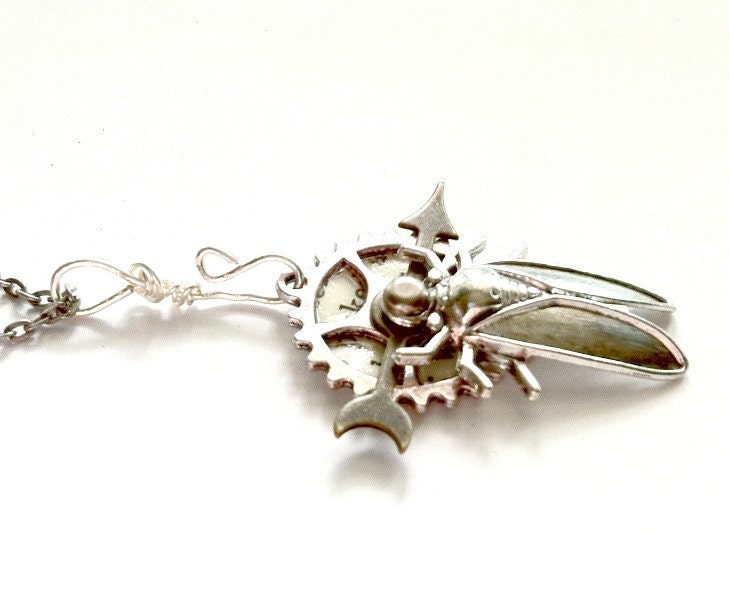 Cicada Steampunk necklace Handmade Graduation Gift Free US Shipping