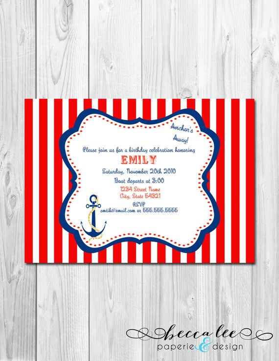 Nautical Theme Party Invitation - DIY - Printable Il_570xn