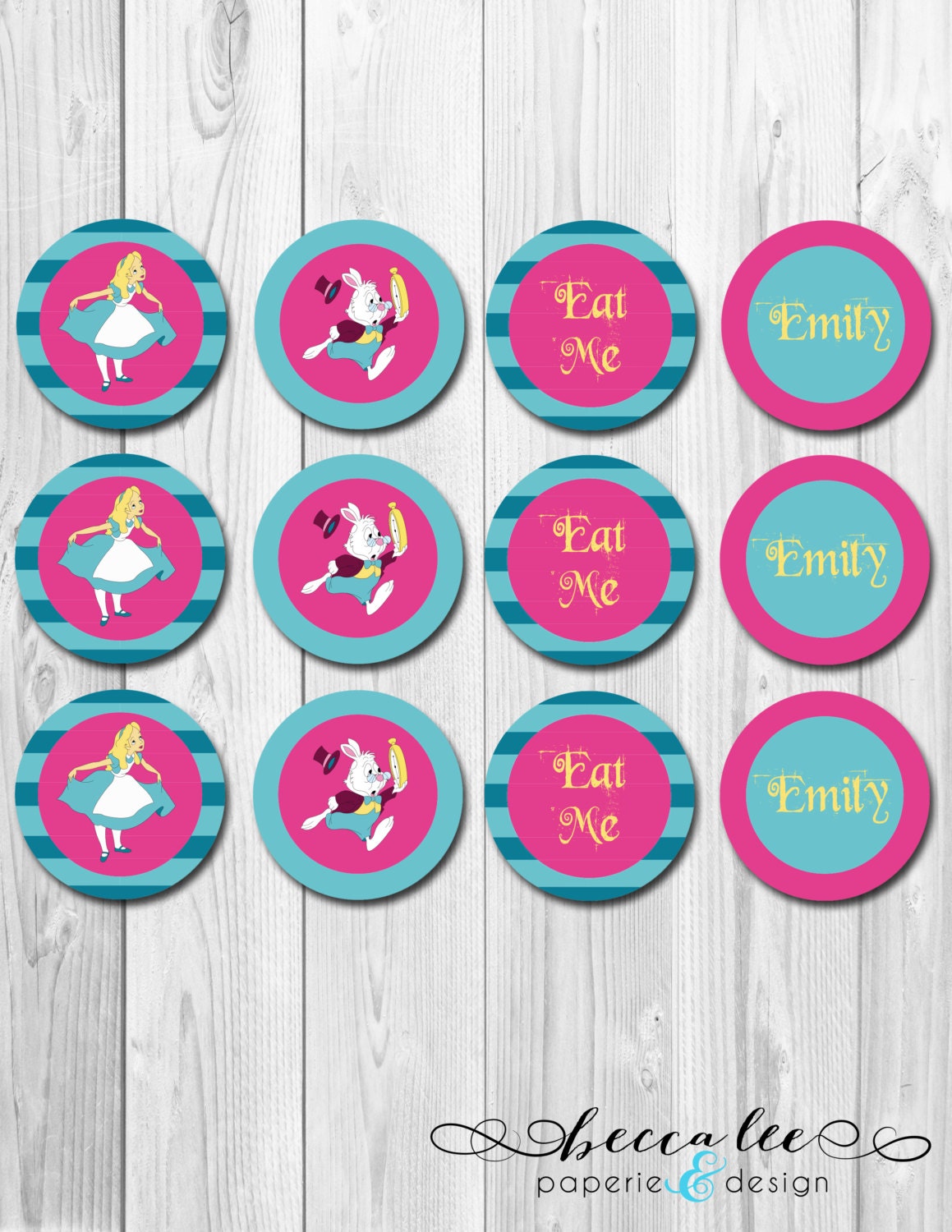 Alice in Wonderland Very Merry Un-Birthday Cupcake Topper - DIY - Printable Il_570xn