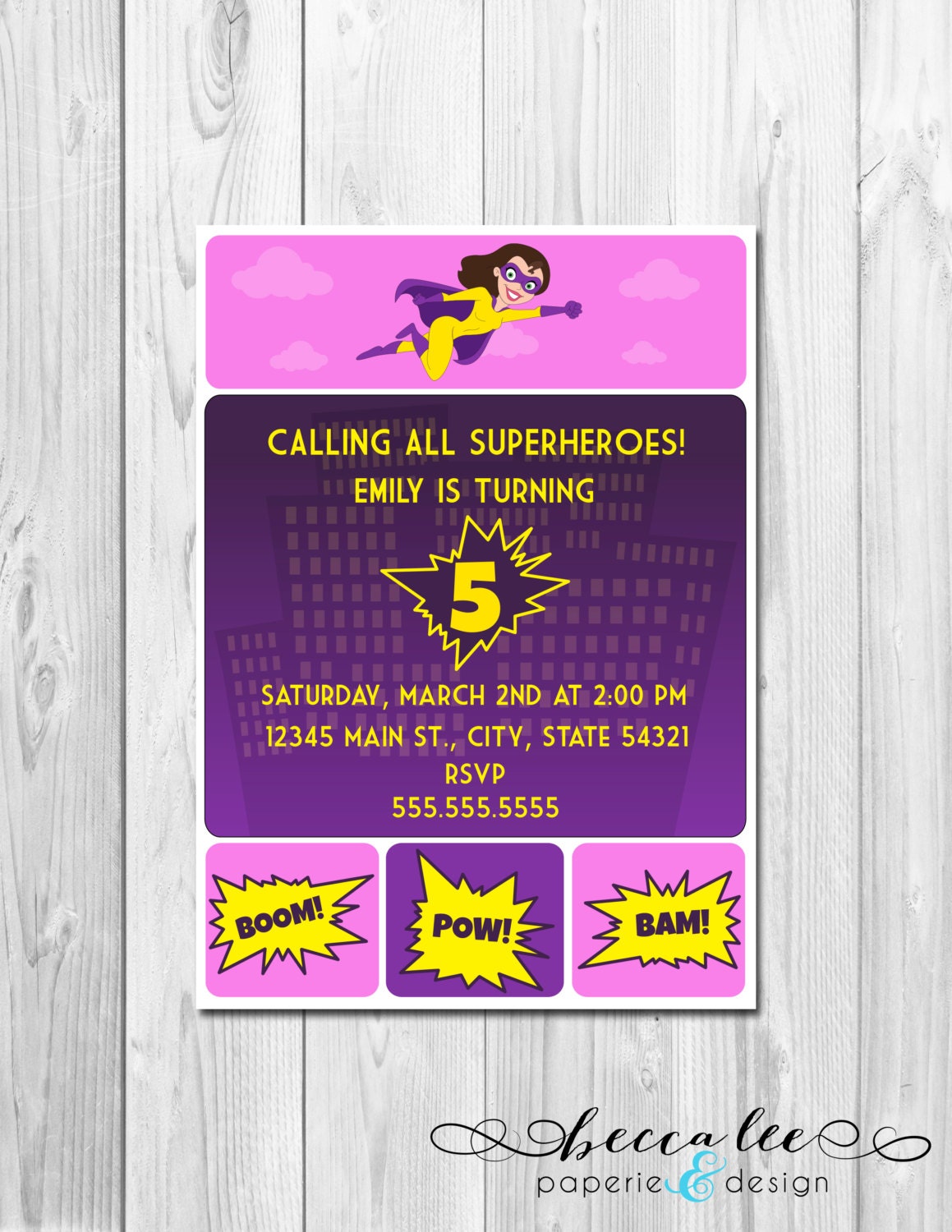 Superhero Girl Party Invitation - DIY - Printable Il_570xn
