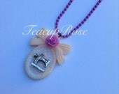 Sweet Pastel Sewing Machine Necklace