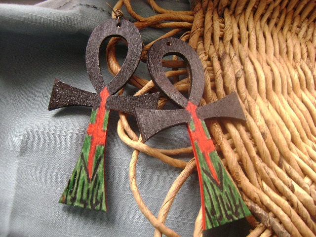 Made To Order- Ankh Earrings - Afrocentric - Pan African- Ethnic