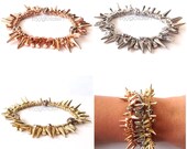 Spike and Pave Rhinestone Cluster Bracelet