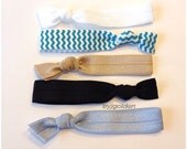 Light Blue Chevron Hair Tie Set