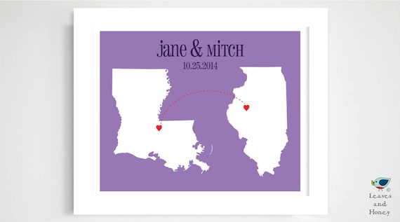Buy dating anniversary gifts - Newlyweds / Wedding / Personalized Engagement Gift for Her &amp; Him / Dating Couple Location Map / Fiance Present /  1st Anniversary Gift  8x10