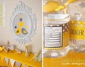 Love "Nesting Birds"  Gender Neutral Yellow & Grey Baby Shower Party EDITABLE and PRINTABLE Kit