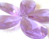 10 Chandelier Crystals Lavender Lilac Purple Teardrop Shabby Cottage Chic Prisms Drops NO BEAD