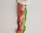 Ribbon of Vintage Buttons With Old Stamp