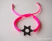 Hexagram neon pink  bracelet