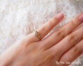 Hammered triangle  Raw brass Pinky ring -simple everyday ring -dainty ring