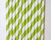 50 Pistachio striped straws paper straws birthday party event cake pop sticks Bonus diy straw flags