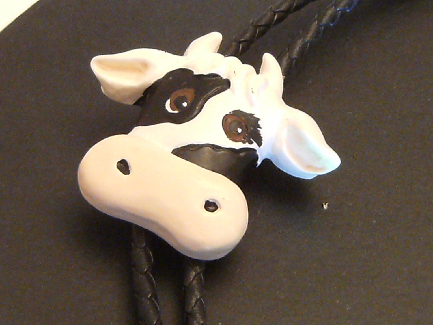 Vintage Cow Holstein Bolo Lariat Necktie For Boys or Men
