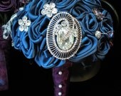 Chelle's Plum & LIght Navy Bridesmaid Maid of Honor Brooch Bouquet