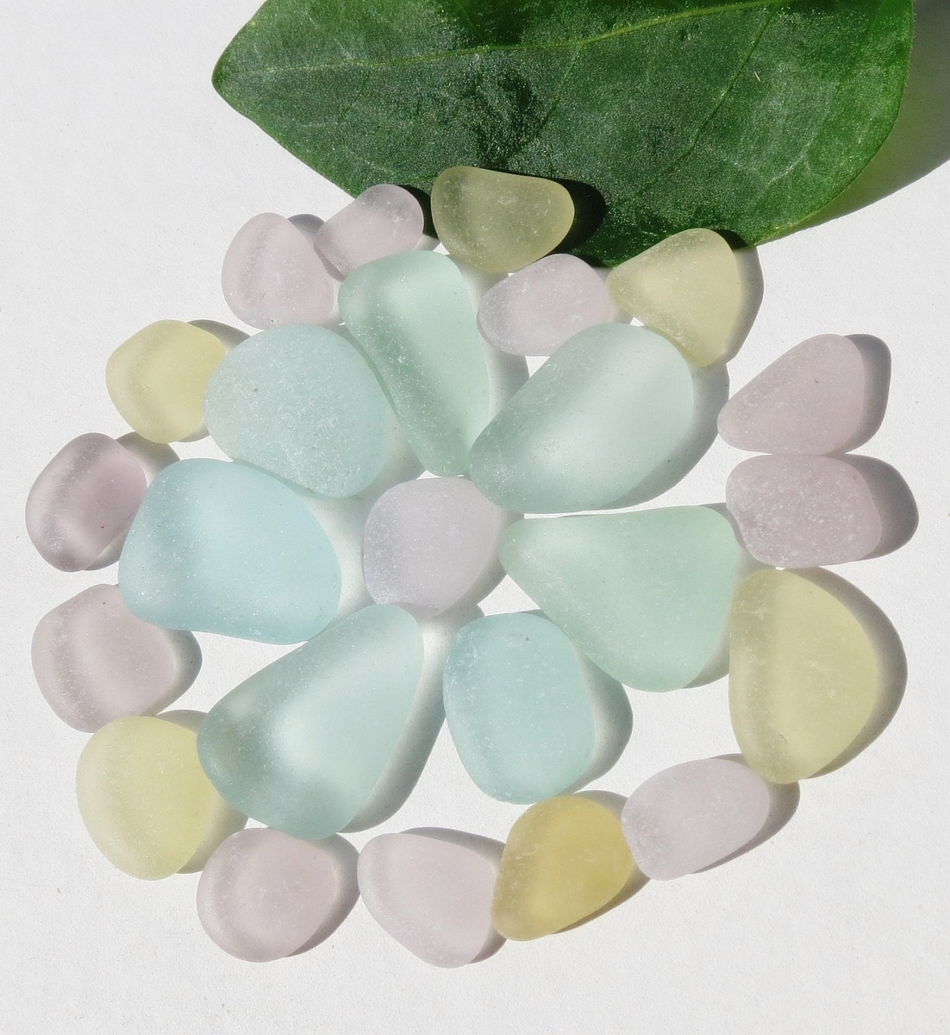 Beach Sea Glass Pastel Yellow Seafoam Lavender Sea Glass Jewelry Quality