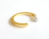 Matchstick Ring in White and Gold. Adjustable Ring. Stackable Ring. Simple. Everyday Jewelry. Color Block.