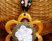 Orange Blossom Beaded Pendant