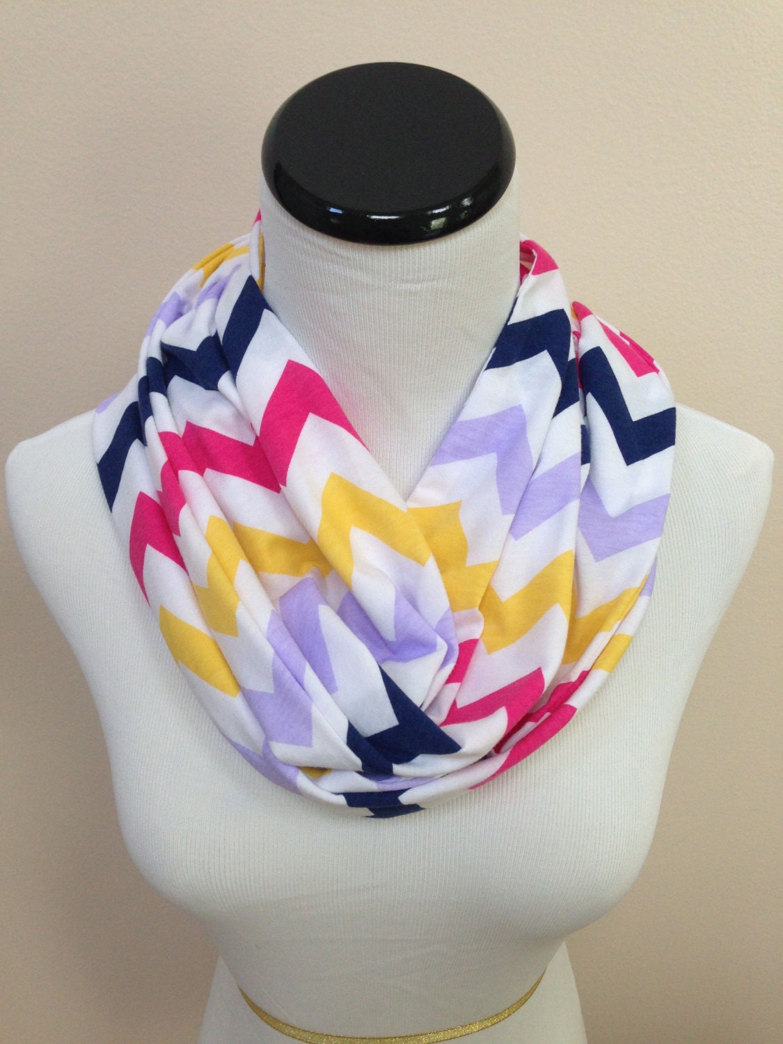 Colorful Chevron Jersey Infinity Scarf