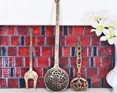 Large Wall hanging Kitchen Utensils ,Spoon Fork Wall Decor Retro Kitchen Decor, Restaurant Decor, Ladle Strainers, Fork Made in Israel