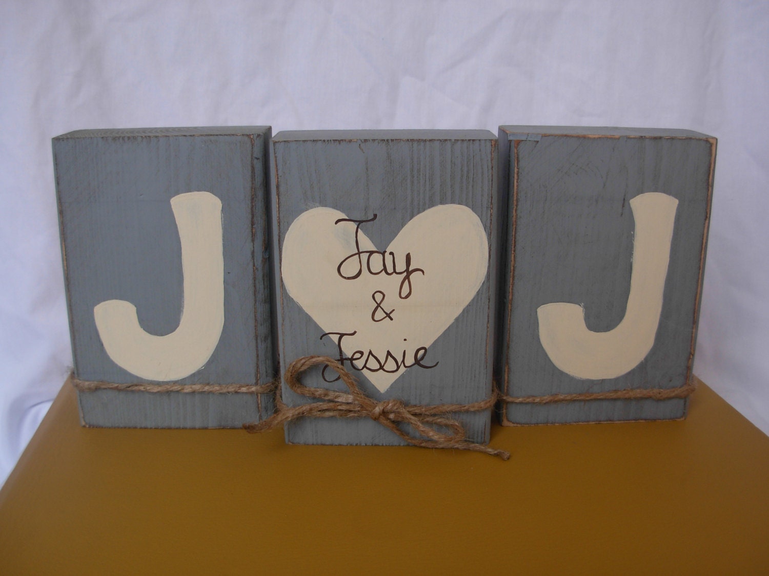 Custom Wedding Gift  Couple's Blocks, Anniversary Gift, Rustic or Country Chic Home Decor, Bedroom Decor, Personalized Blocks