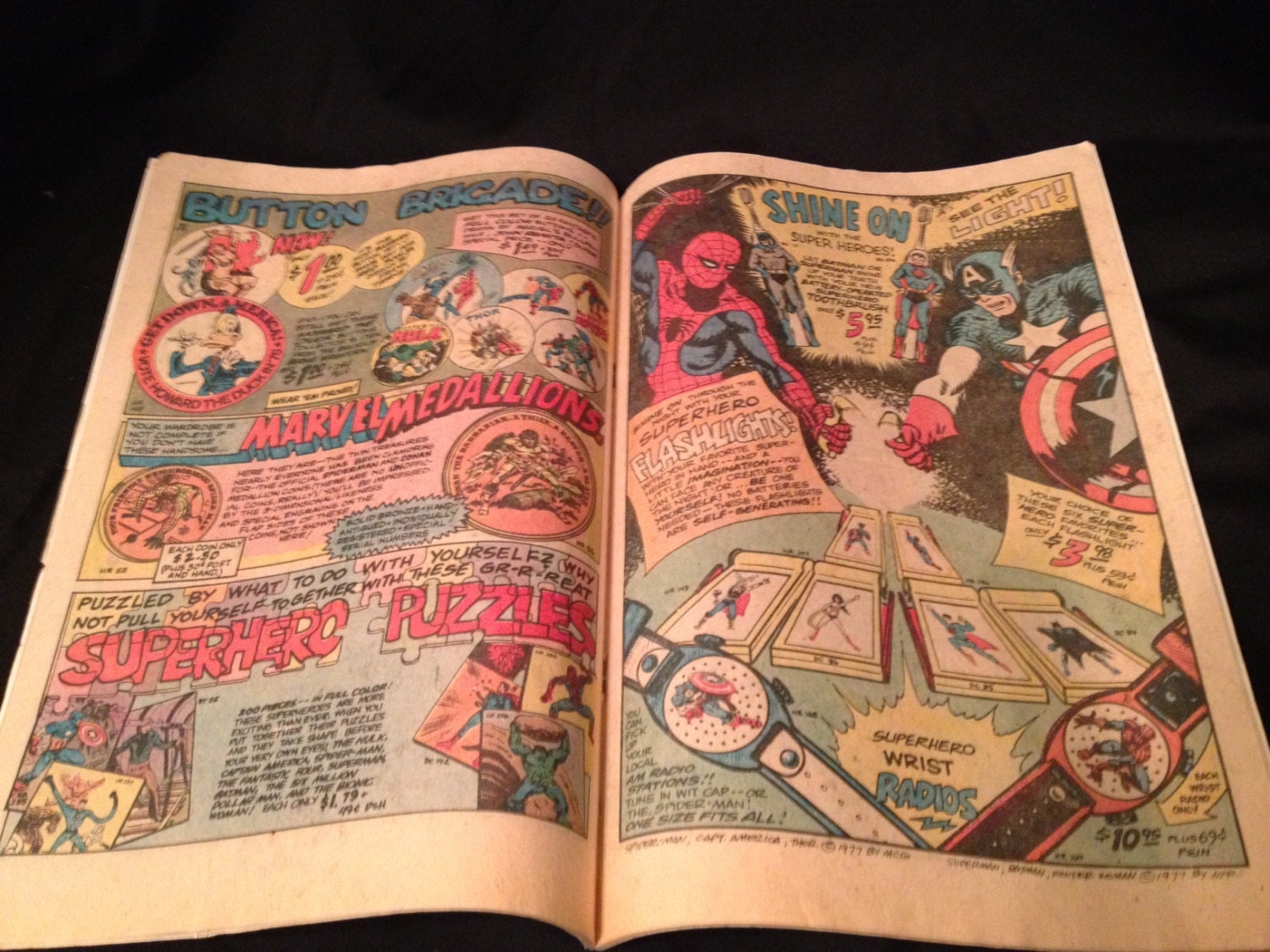 Vintage 10 Comic Book Ephemera Paper Collage Kit - Spiderman, Captain America, Star Man