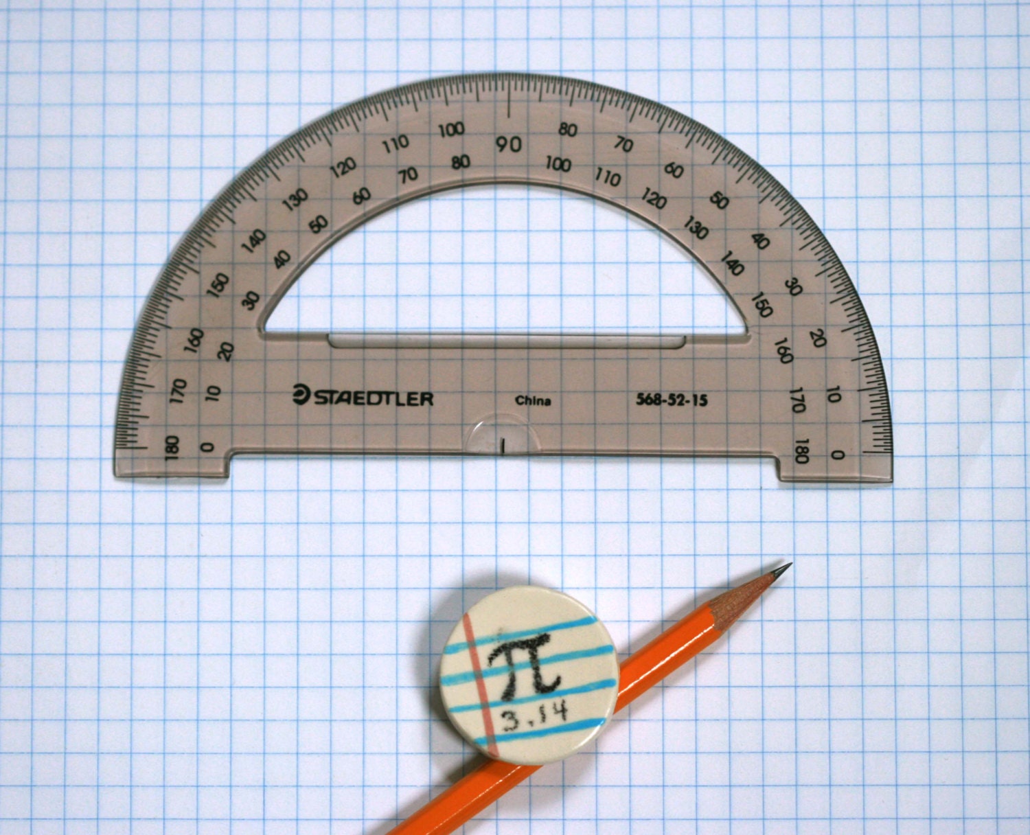 PI symbol Round Ceramic Brooch