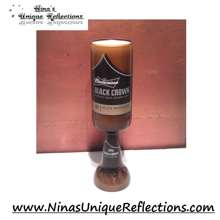 18oz Black Crown Beer Bottle Candle Scent: Clean Cotton