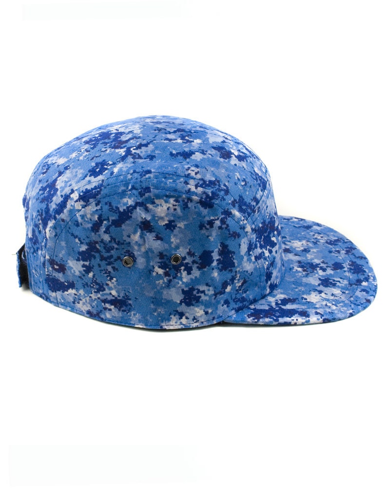 5 Panels Camo Blue Cap