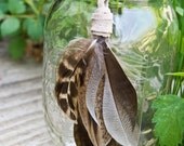 Gray and Brown Feather Earring