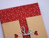 Set of 4 Japanese Cotton Napkins - Red with Ditsy Flower Bud Print