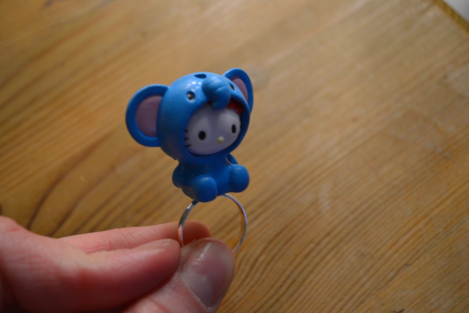 kitsch kawaii super cute hello kitty dressed as an elephant adjustable ring