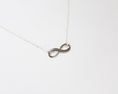 Infinity necklace - rhodium plated infinity charm - sterling silver necklace - delicate jewelry - women gift