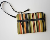 Wristlet or clutch, with stripes for spring and summer, perfect gift for Mom
