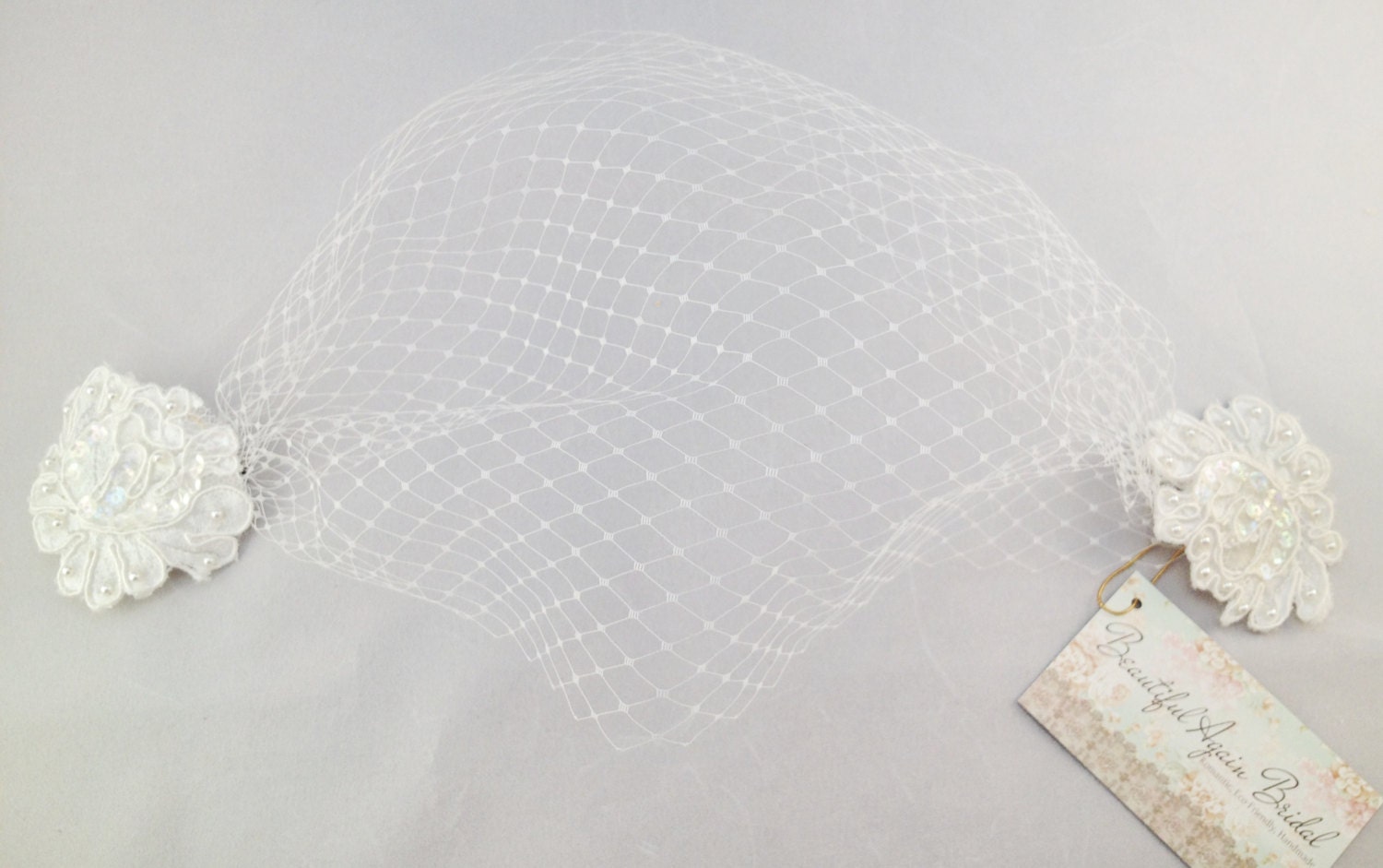 Eco Friendly Custom Made Veils, Hair Pieces,  Flowers - From Vintage & Recycled Materials