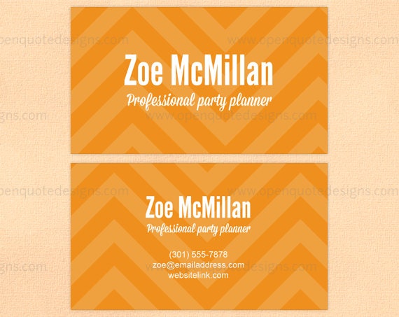 Chevron Business Card Minimalist Calling Card Mommy Card Printable PDF