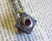Reclaimed bolt and swarovski neclkace