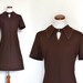 Brown Dress / 60s Dress / Day Dress / Large Dress / Women Dresses Day / Vintage Clothing  Dresses