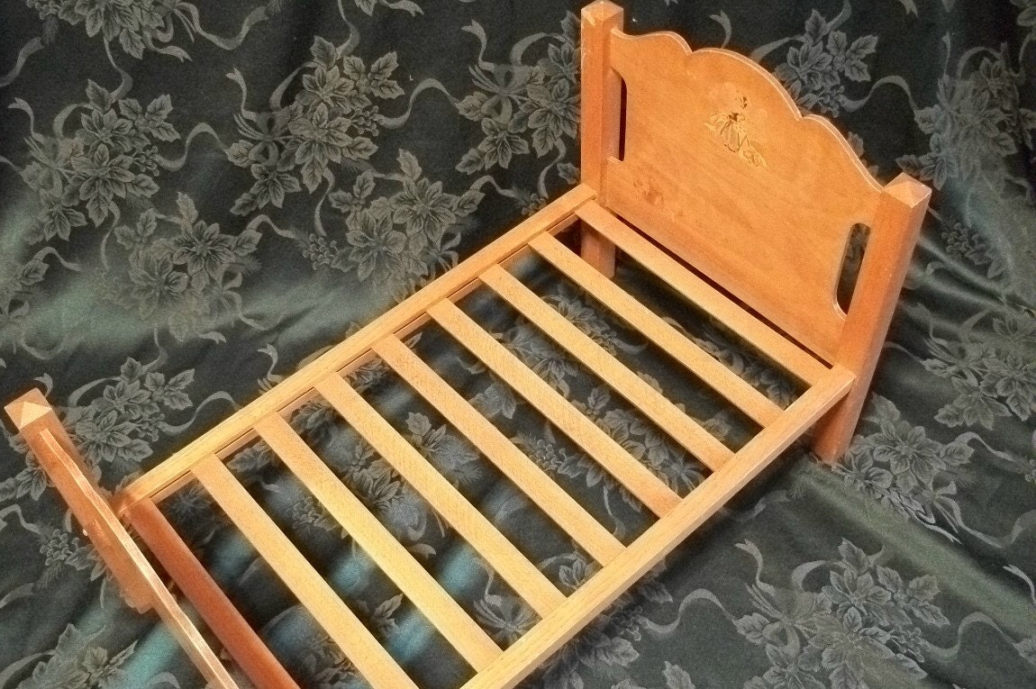 Toys, Doll Furniture, Doll Bed, Wood Doll Furniture, Antique Doll Bed, Marys Little Lamb, Antique Decal, Vintage Home Decor, TKSPRINGTHINGS