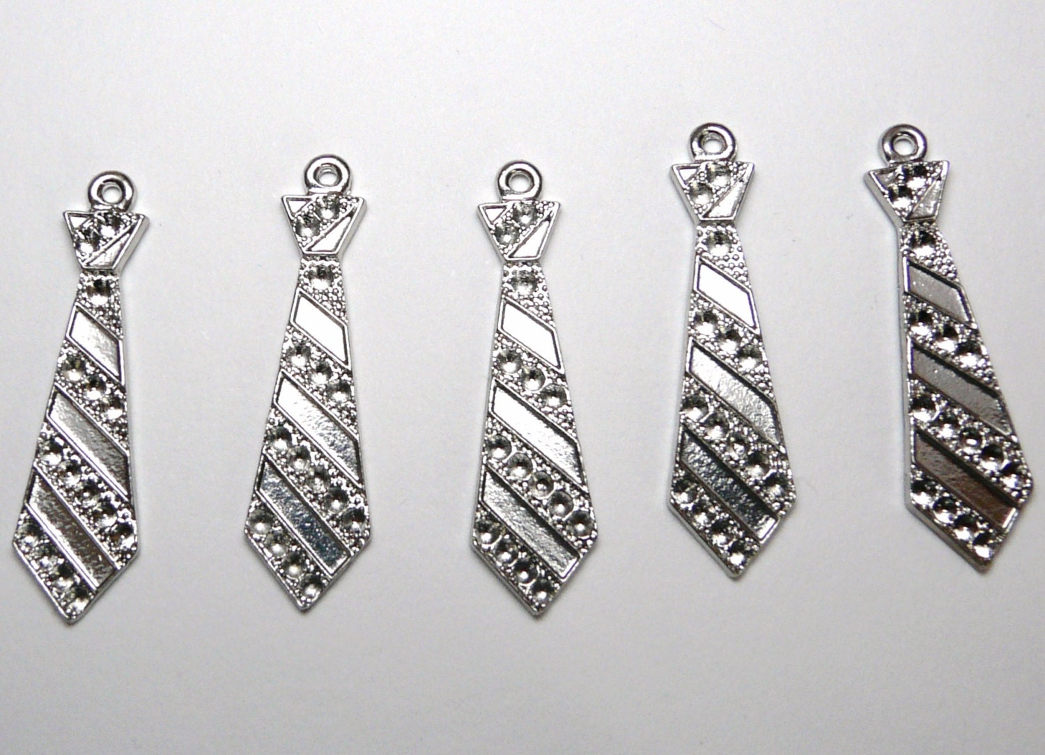 5 Tie Charms, Father's Day Charms, Boy Charms, Tibetan Silver, Craft, Supplies, Silver, UK seller