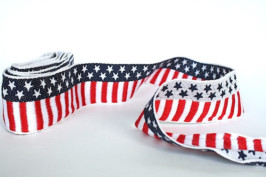American Stars & Bars Ribbon Trim Vintage Sewing Supplies Red White Blue American Flag Patriotic 4th of July