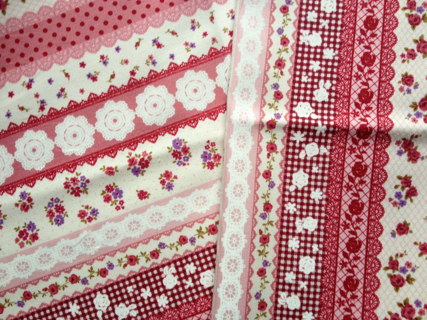 Pink Floral and Lace Washi Tape Fat Quarter
