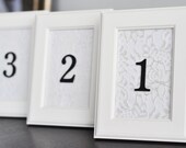 Framed Table Numbers: Lace & Glitter