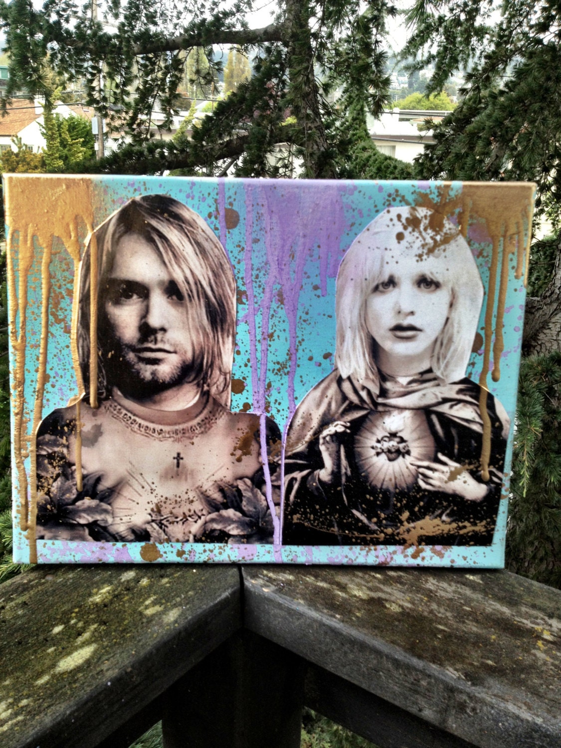 11X14 Sacred Heart Of Kurt & Courtney canvas