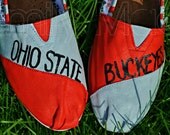 Custom, hand painted TOMS: Ohio State Buckeyes