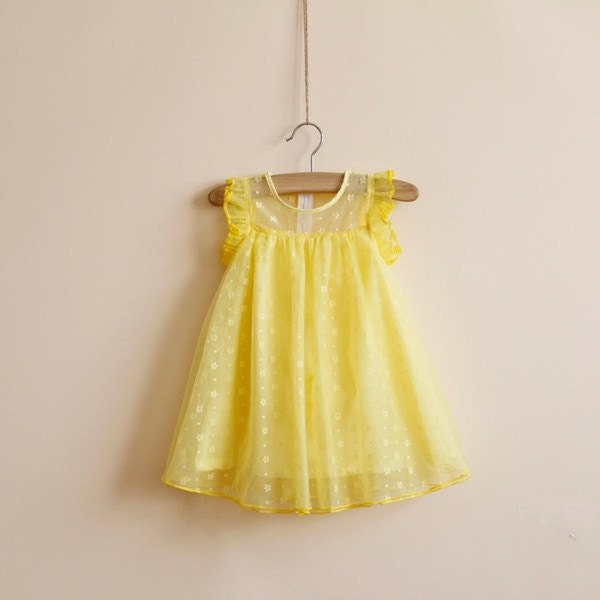 3T,4T,5T,6T,7T,8T baby dress toddler girl dress yellow dress girl summer skirt