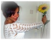 Knitted bolero,Cotton, knitted sleeves, shoulders ,wedding bride bolero,  knitted jacket