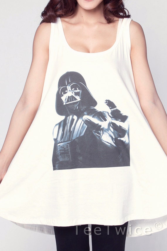 Darth Vader STAR WARS T Shirt Dress Dark Side Top Women Shirts White Tunic T-Shirt Sleeveless Vest Mini Dresses Size M L