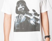 Darth Vader STAR WARS T Shirt Dark Side Men White Unisex T Shirts Short Sleeve Tee T-Shirt Size Small Medium Large S M L